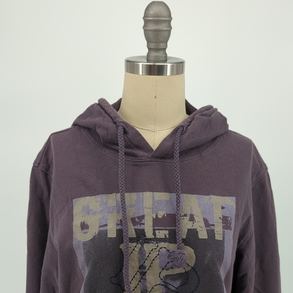 LP Zone Graphic Print Sweatshirt Purple Gray M punk streetwear gorpcore casual - Picture 3 of 6